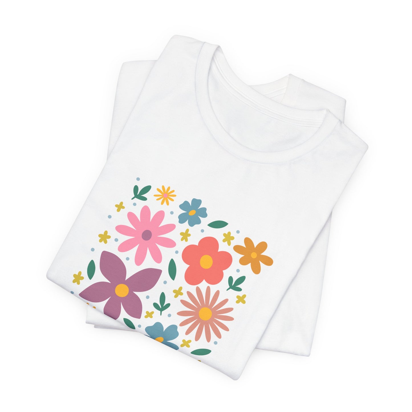 Retro Floral 'Blodau' T-Shirt (Unisex) - Colourful Welsh Wildflower Tee