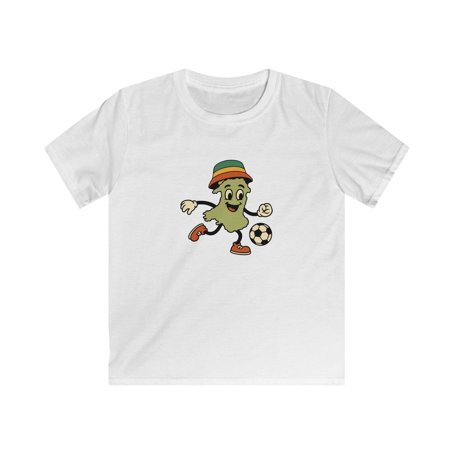 Kids Retro Wales Map Cartoon Tee - Welsh Football T-Shirt