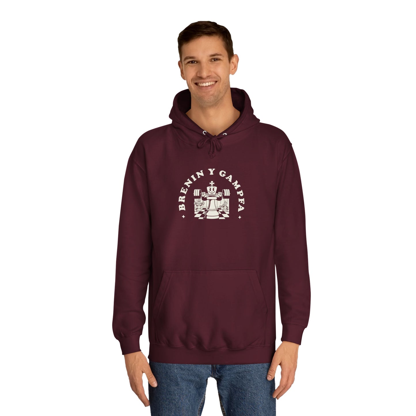 'King Of The Gym' Welsh Unisex Hoodie - 'Brenin y Gampfa'