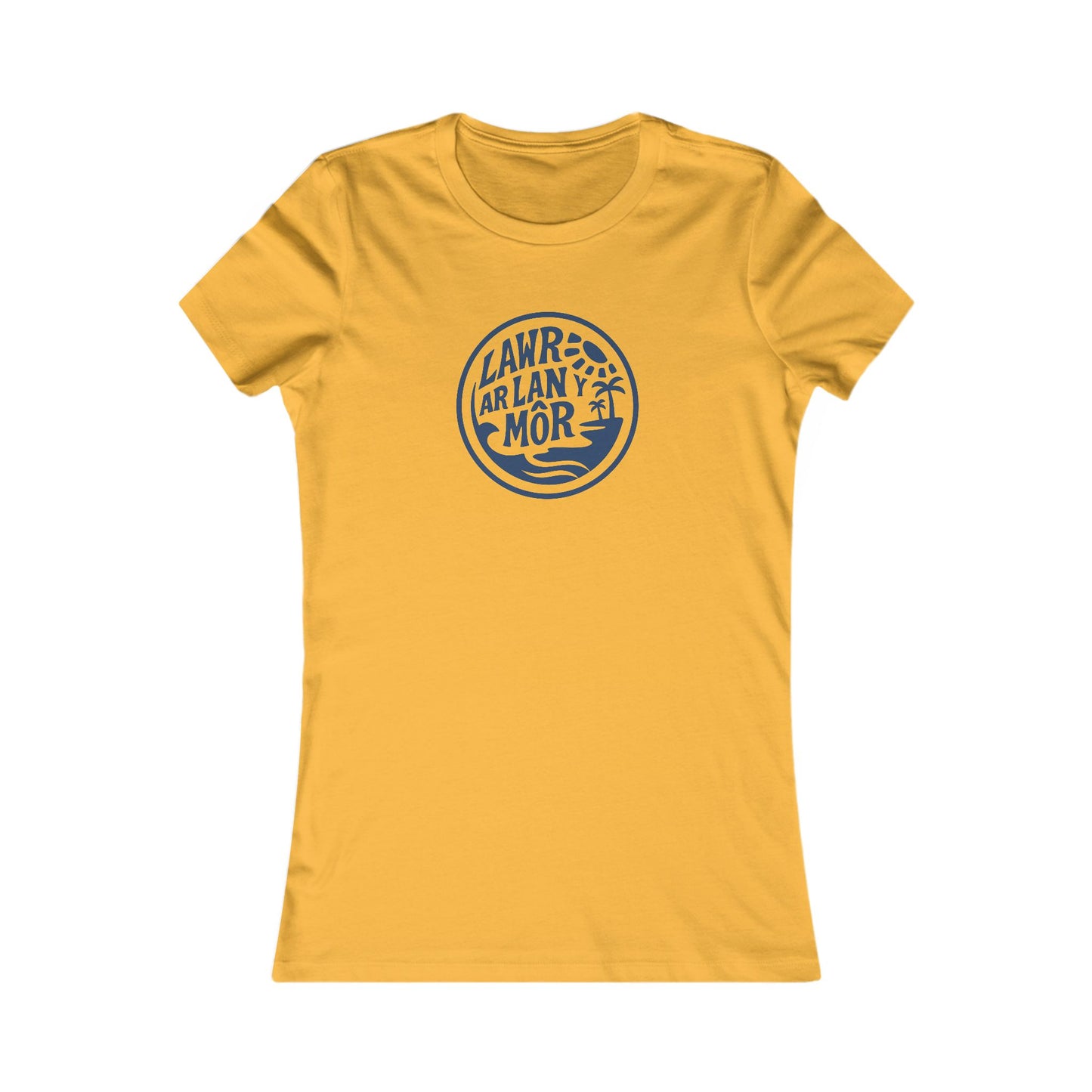 Women's Tee — 'Lawr Ar Lan Môr' Coastal Welsh Vintage Logo