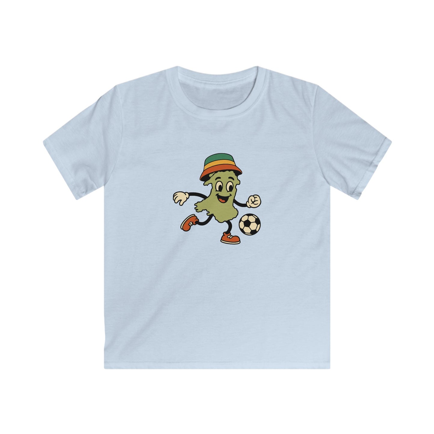 Kids Retro Wales Map Cartoon Tee - Welsh Football T-Shirt