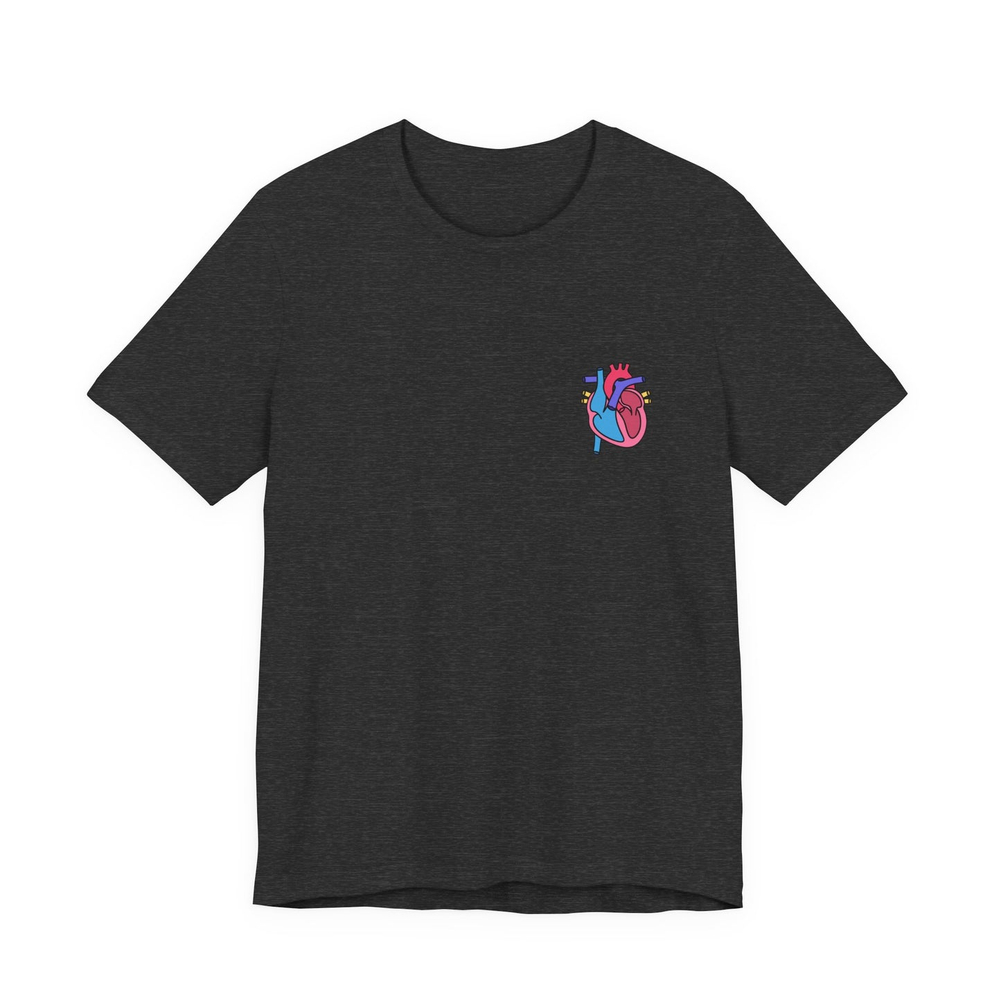 Anatomical Heart Graphic Tee — Welsh Labeled Heart Diagram T-Shirt