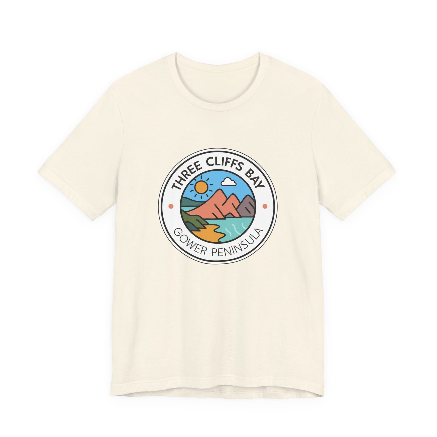 Three Cliffs Bay Graphic Tee (Unisex) — Gower Peninsula Coastal T-Shirt
