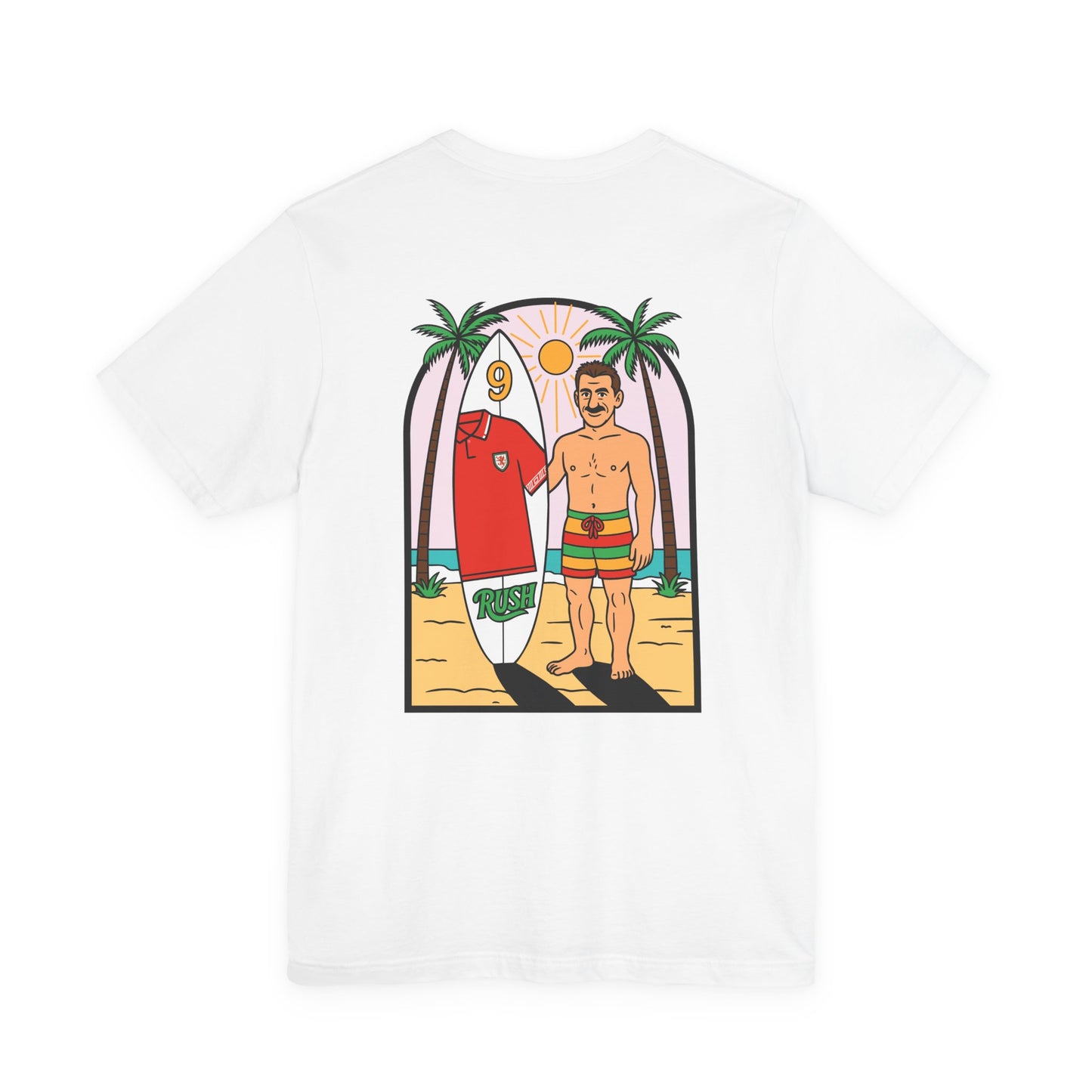 Ian Rush Surf T-Shirt (Unisex) - Wales 90s Kit Football Shirt (Double Sided)