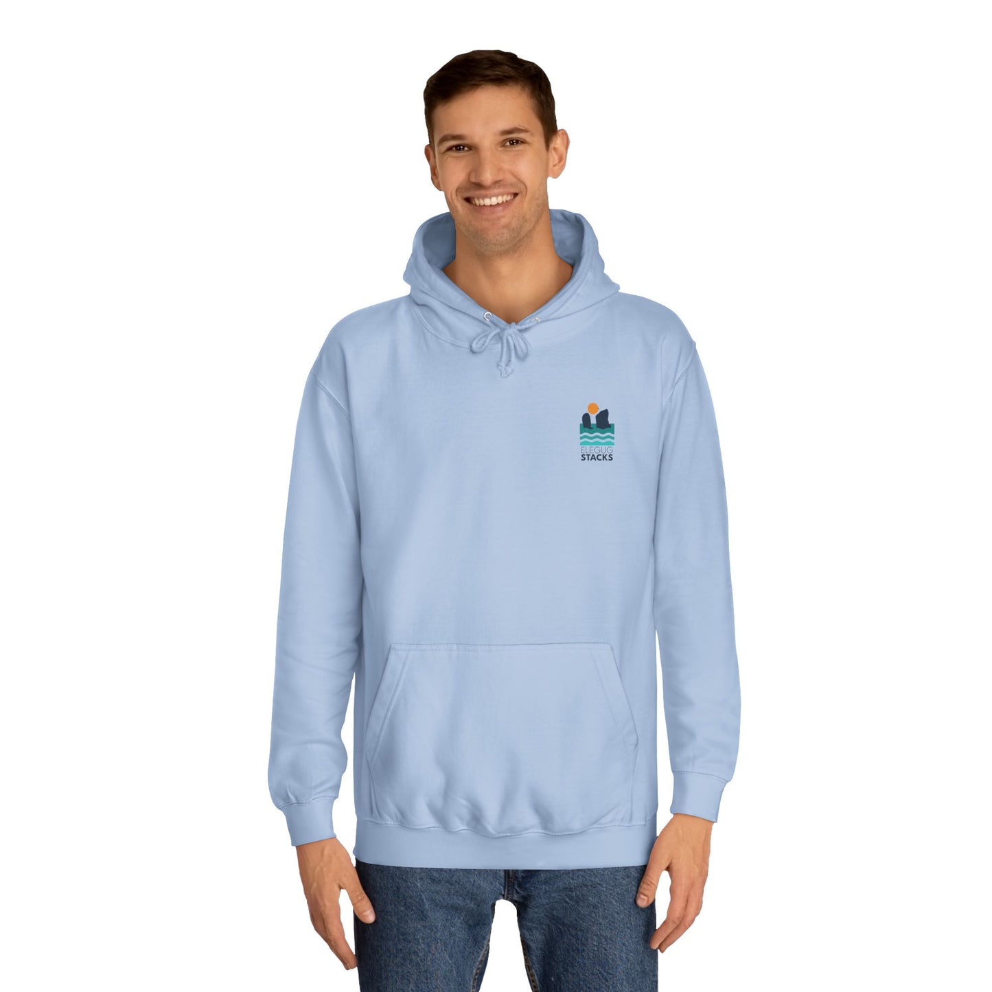 Minimal 'Elegug Stacks' (Pembrokeshire) Unisex Hoodie