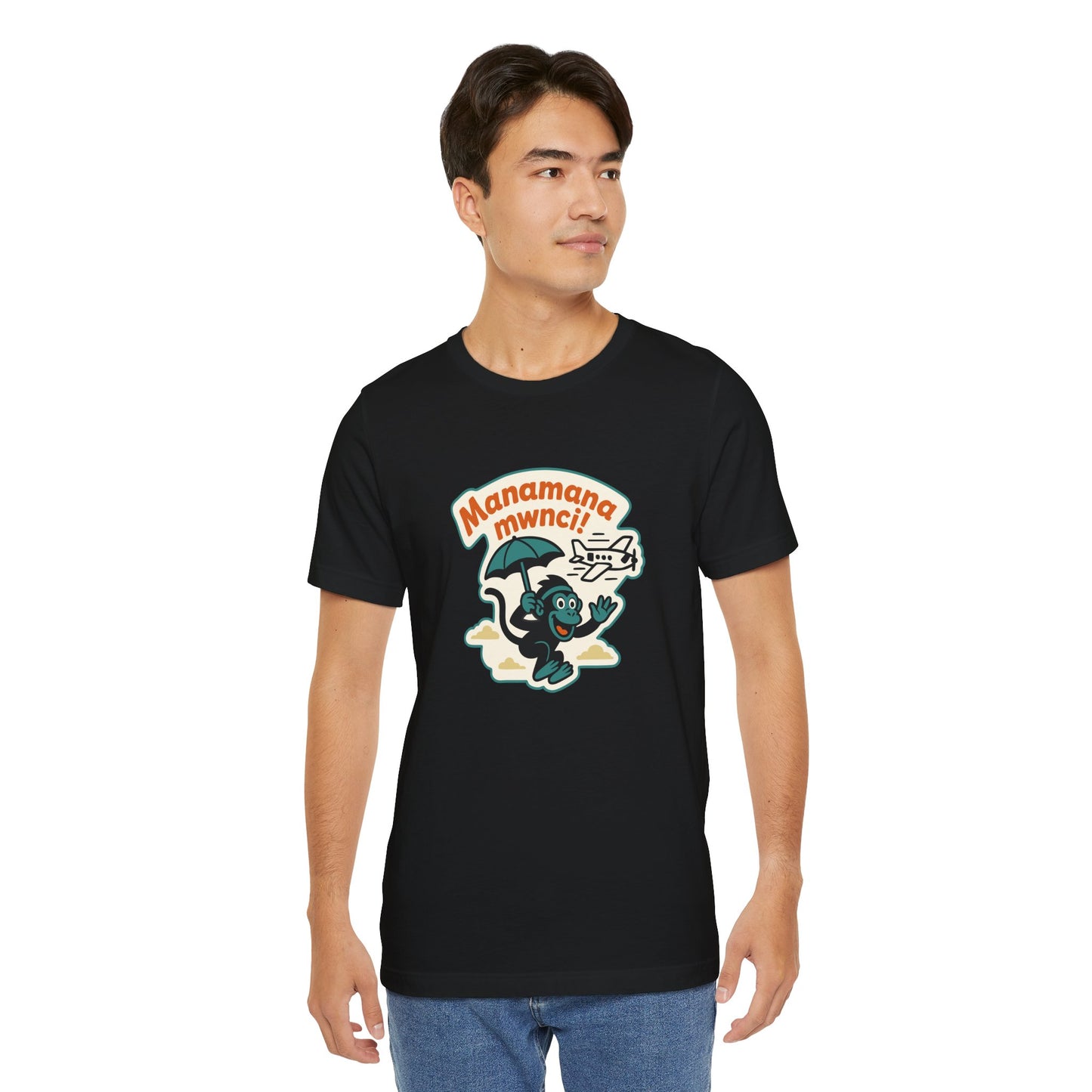 "Manamana Mwnci!" Retro Cartoon Crazy Monkey Unisex T-Shirt