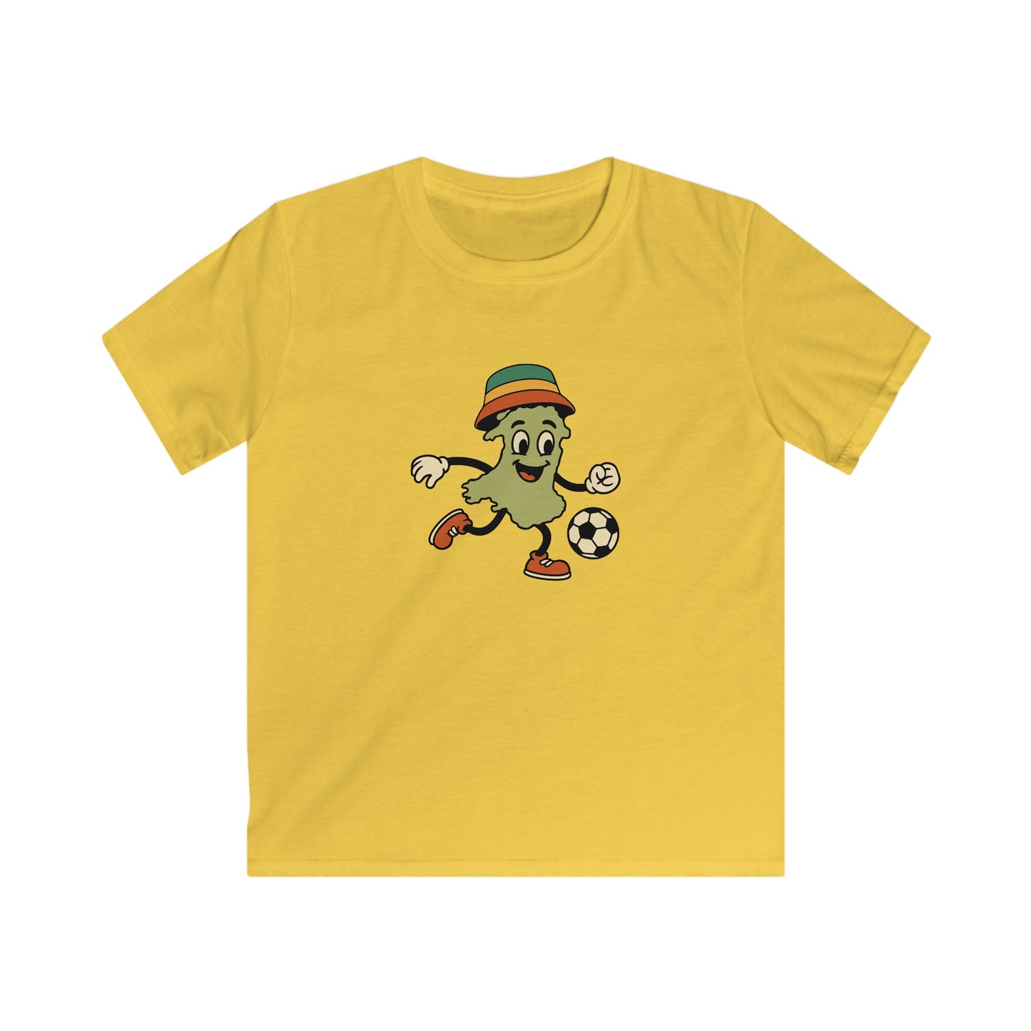 Kids Retro Wales Map Cartoon Tee — Welsh Football T-Shirt