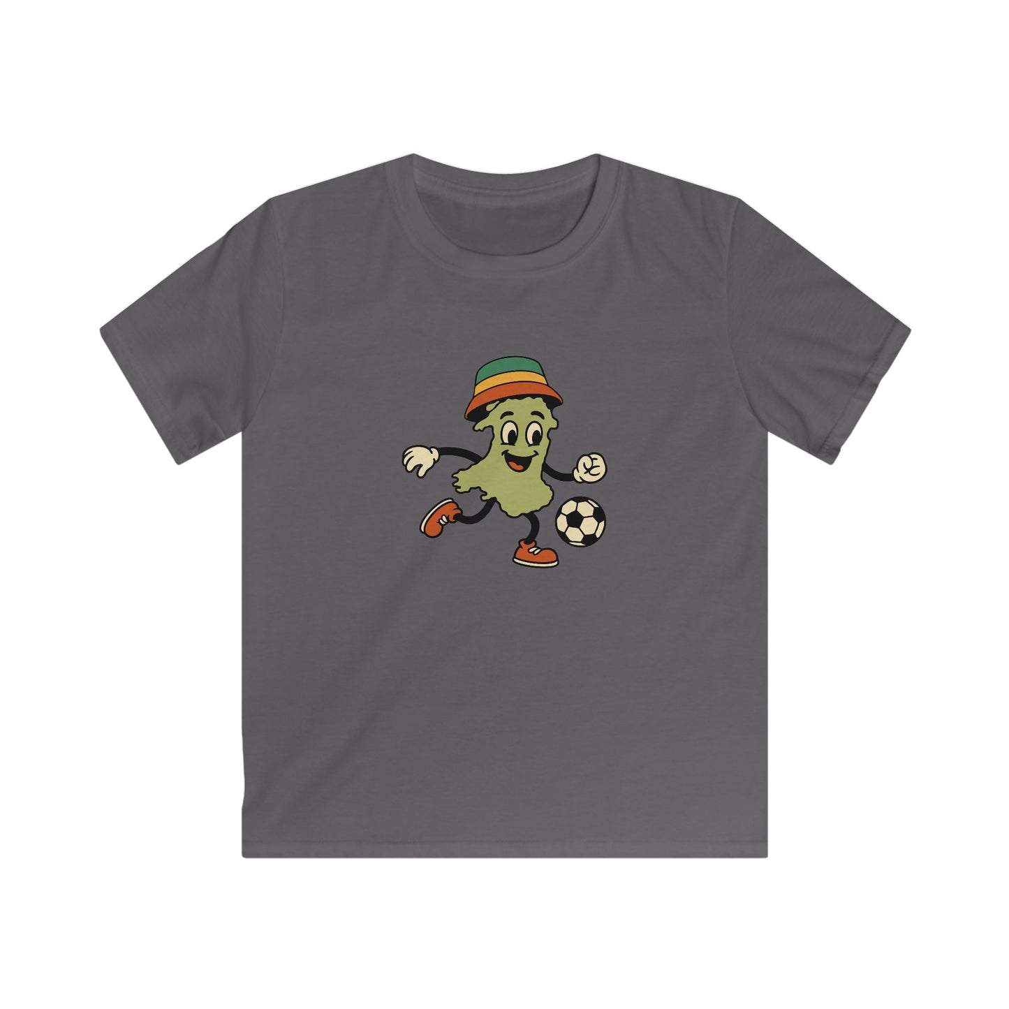 Kids Retro Wales Map Cartoon Tee — Welsh Football T-Shirt