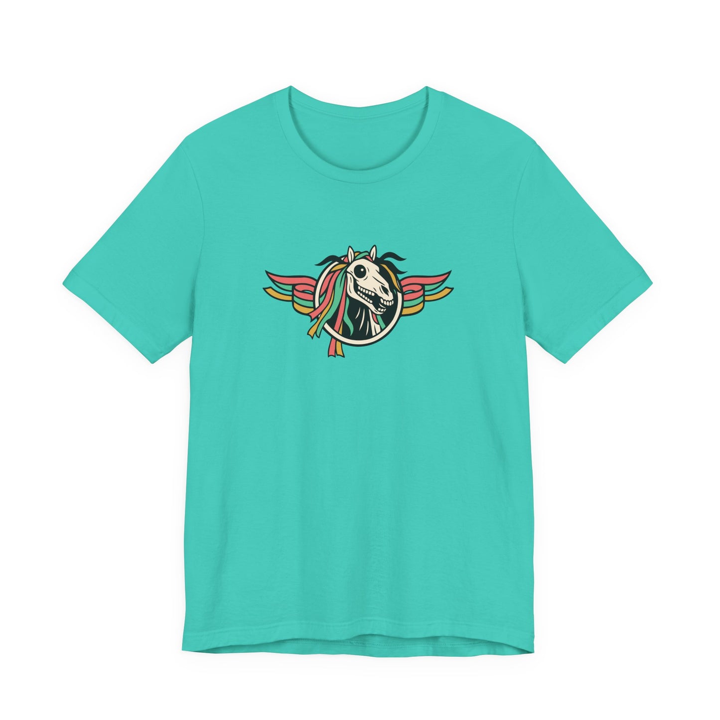 Mari Lwyd Unisex T-Shirt - Winged Horse Skull Graphic Tee