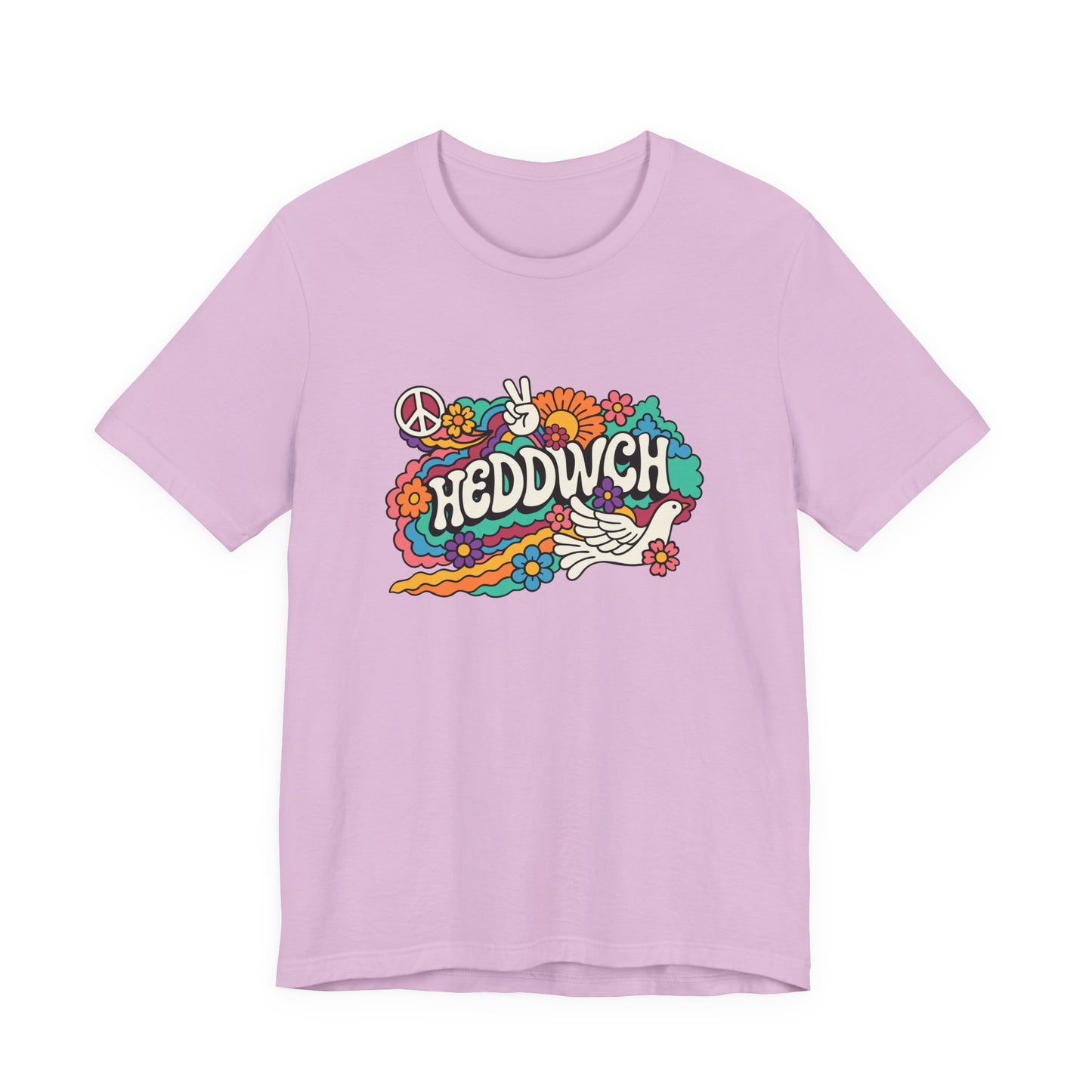 "Heddwch" Peace Sign Retro Floral T-Shirt