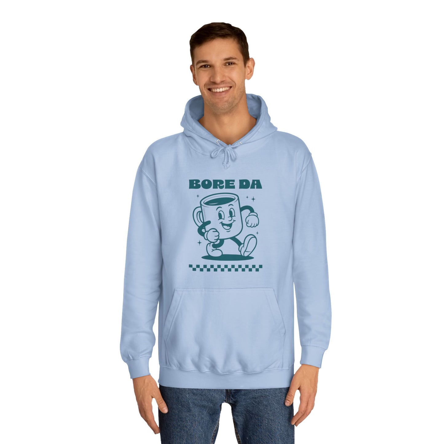 Vintage Coffee Mug Unisex Hoodie - 'Bore Da' Welsh Text