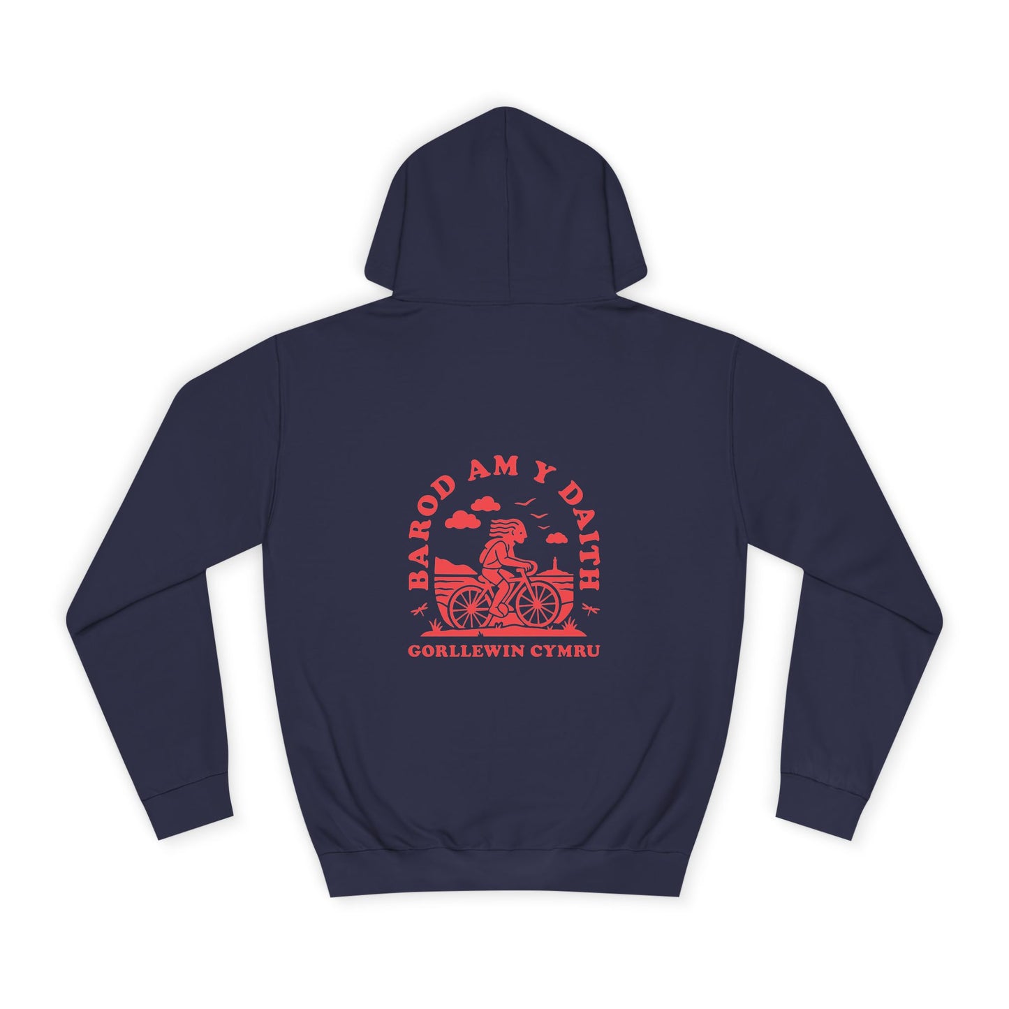 West Wales Cycling Unisex Hoodie - 'Barod Am Y Daith' (Double Sided)