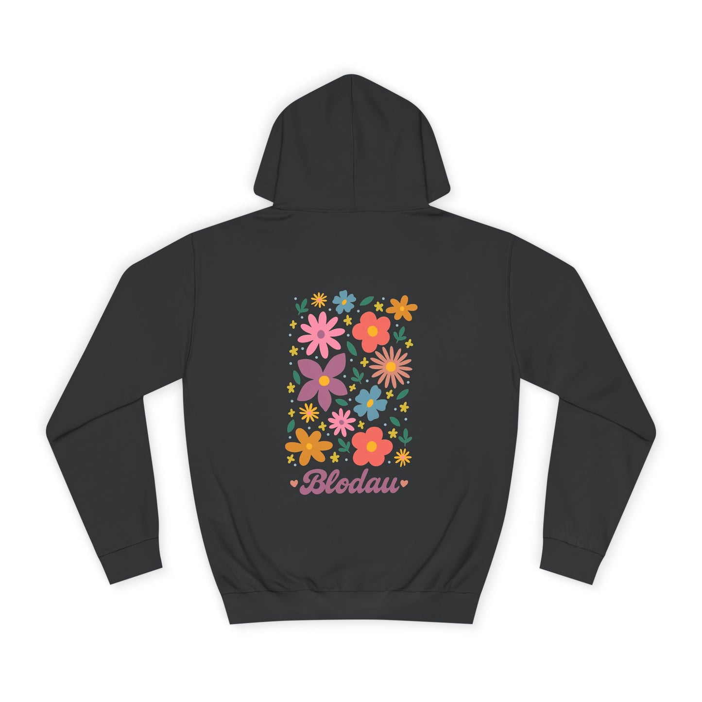Retro Floral 'Blodau' Unisex Hoodie (Double Sided)