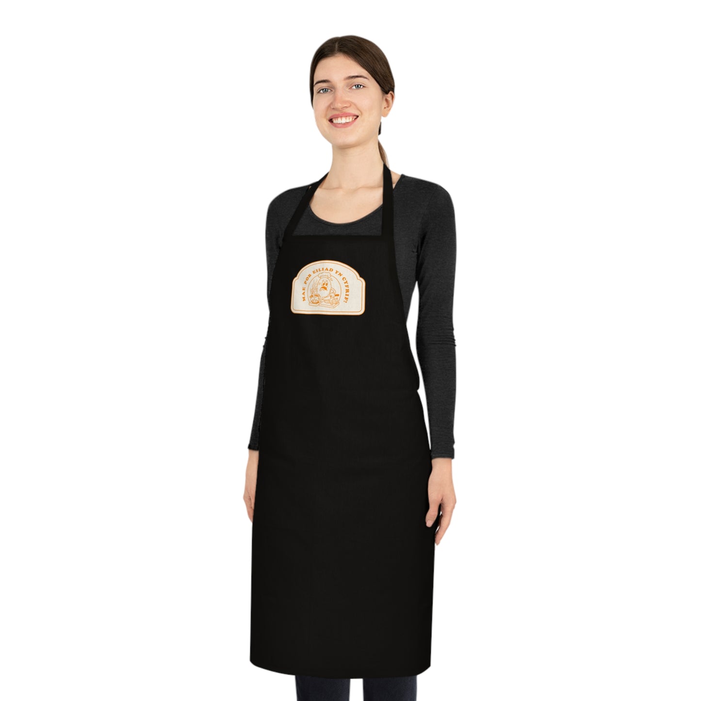 Every Second Counts Chef Apron 'Mae Pob Eiliad Yn Cyfrif'