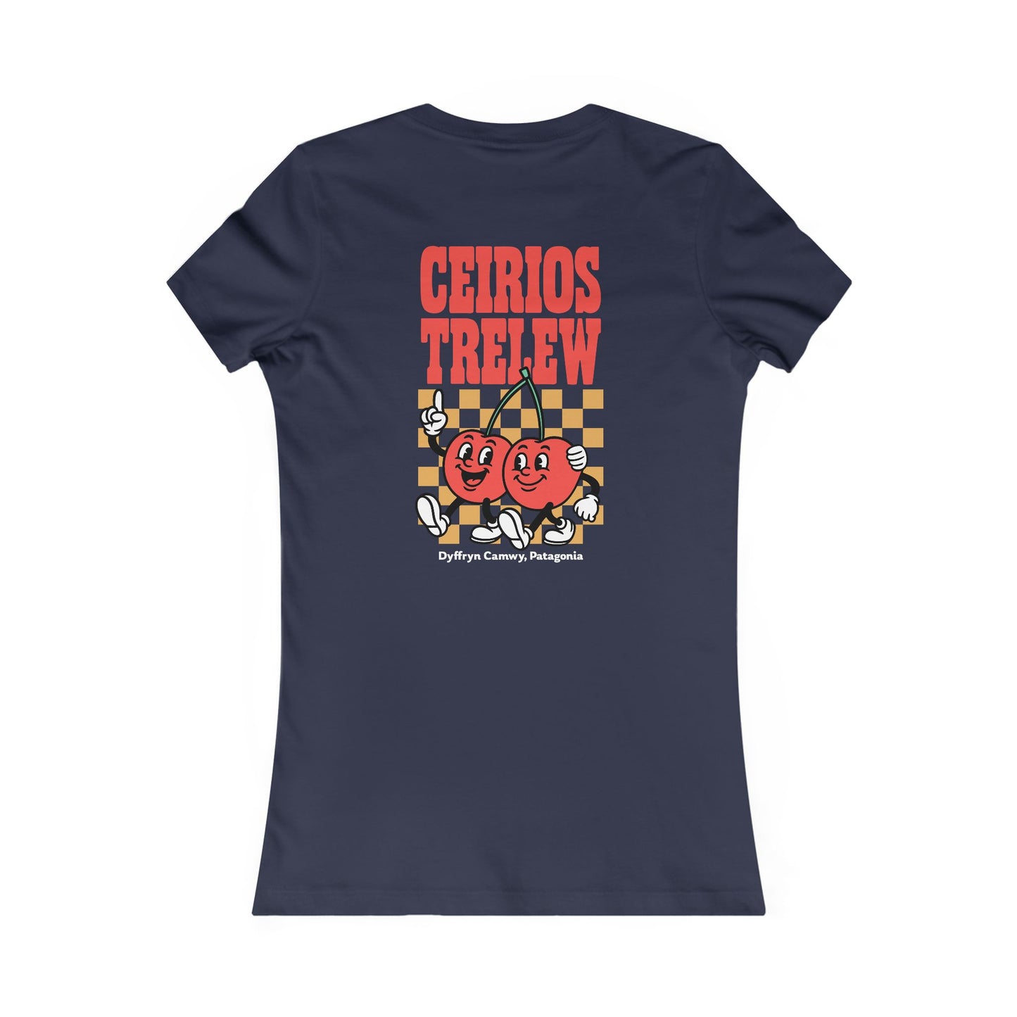 Women's Retro Cherry Tee - 'Ceirios Trelew, Patagonia' (Double Sided)