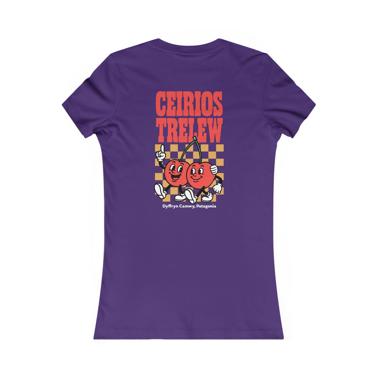 Women's Retro Cherry Tee - 'Ceirios Trelew, Patagonia' (Double Sided)