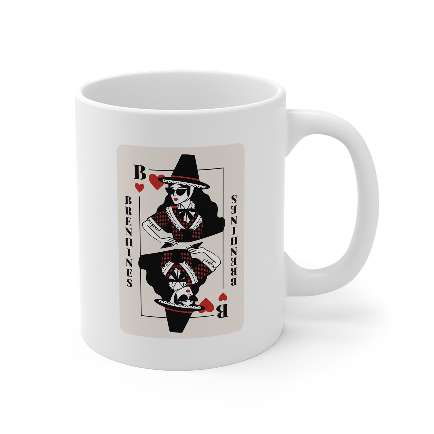 Welsh Costume Playing Card Mug — 'Brenhines' Coffee Cup
