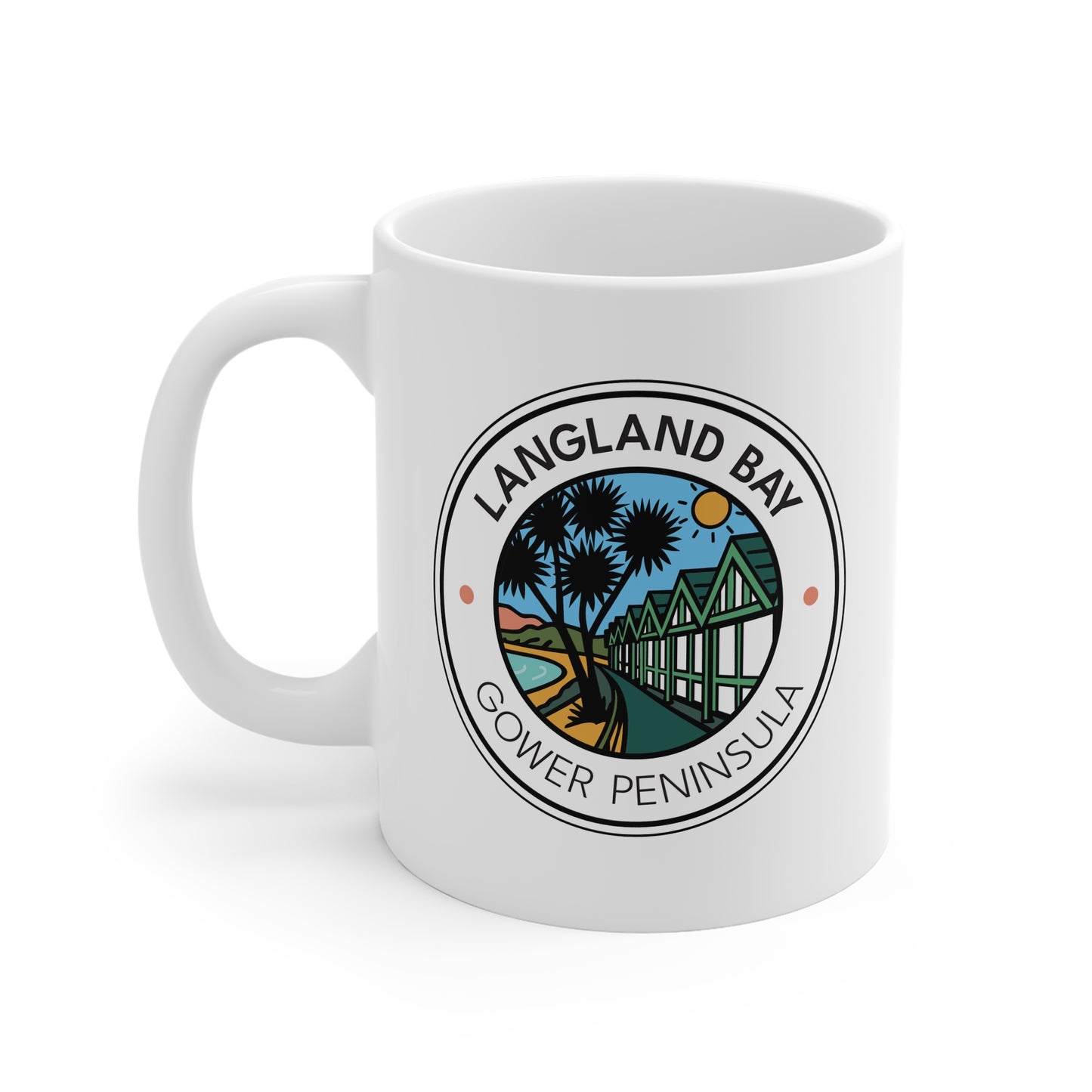 Langland Bay Mug — Gower Peninsula Minimalist Design