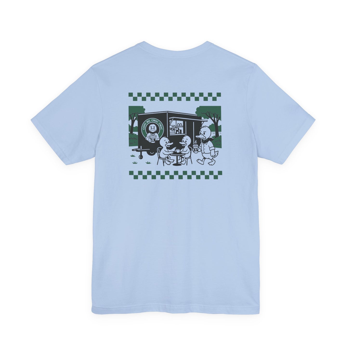 Wil Cwac Cwac Coffee Unisex T-shirt - Retro Cafe T-Shirt (Double Sided)