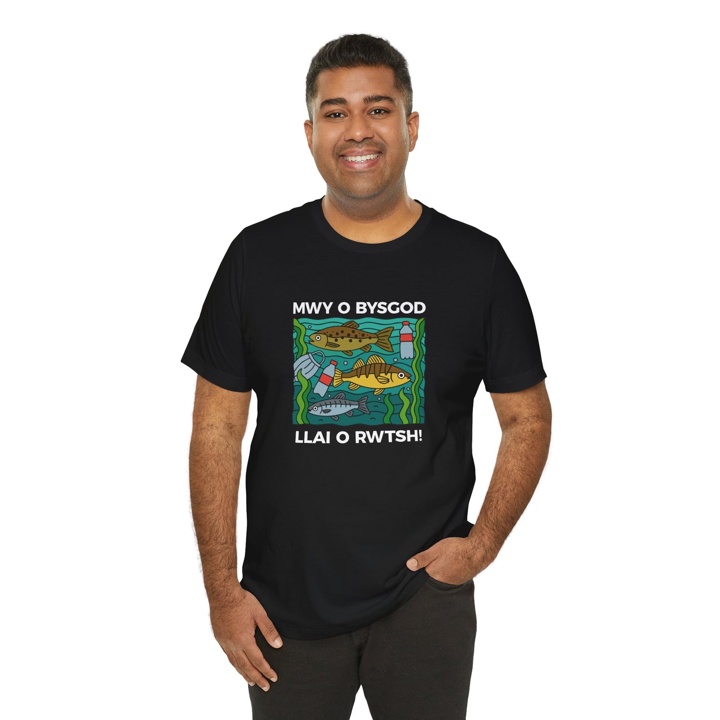 Fishing Conservation Tee (unisex) - Mwy o Bysgod, Llai o Rwtsh