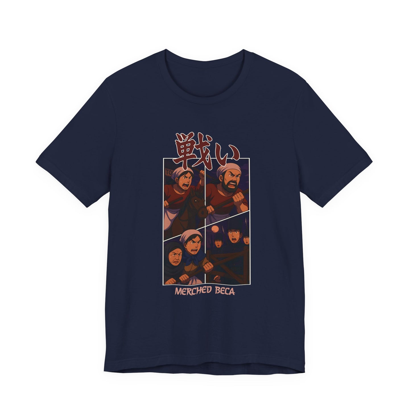 Merched Beca (Rebecca Riots) Anime Battle Unisex T‑Shirt – '戦い'
