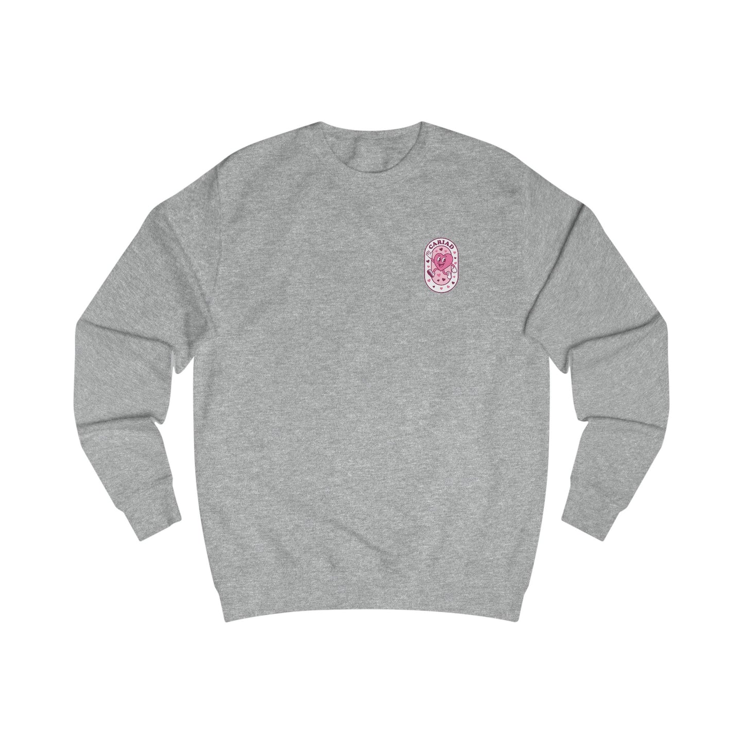 Retro 'Cariad' Unisex Sweatshirt - Small Chest Heart Emblem
