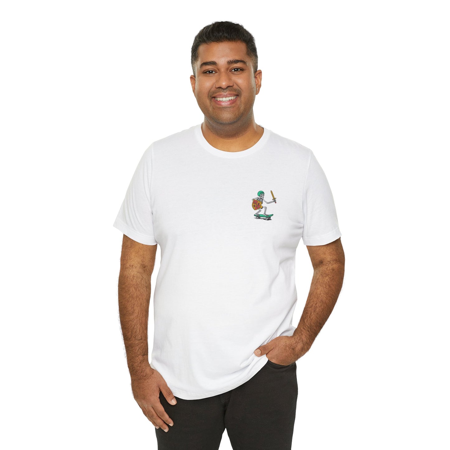Skeleton Glyndŵr Unisex Skateboarding Tee - Double Sided
