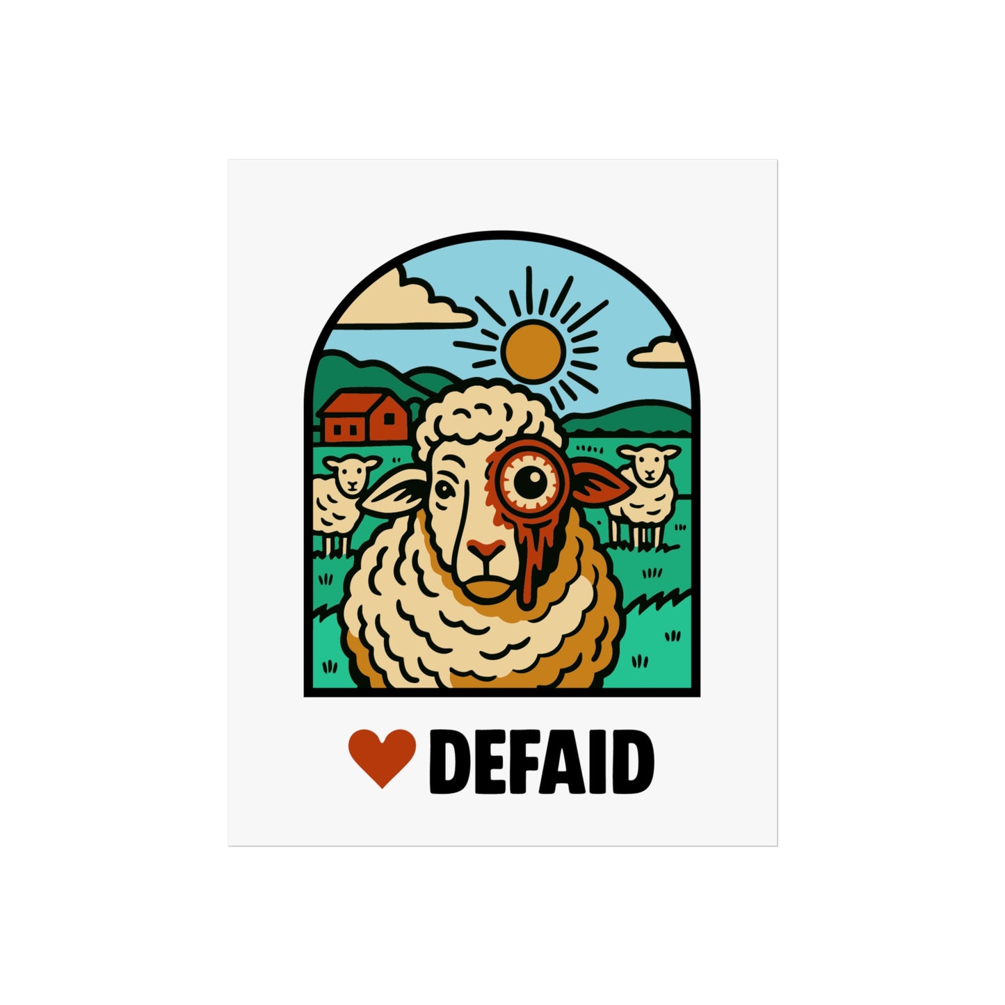 Love 'Defaid' - Sheep Illustration - Fine Art Poster - Alien Earth