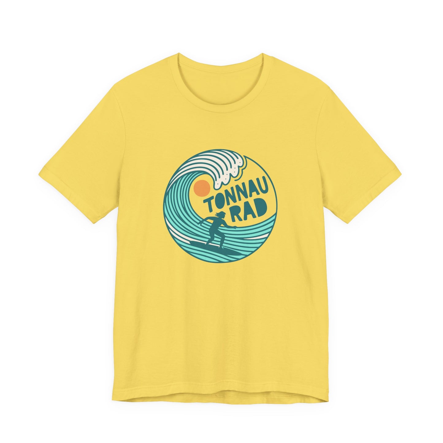 Welsh Surf T-Shirt - 'Tonnau Rad' Retro Wave Surfing Tee (Unisex)