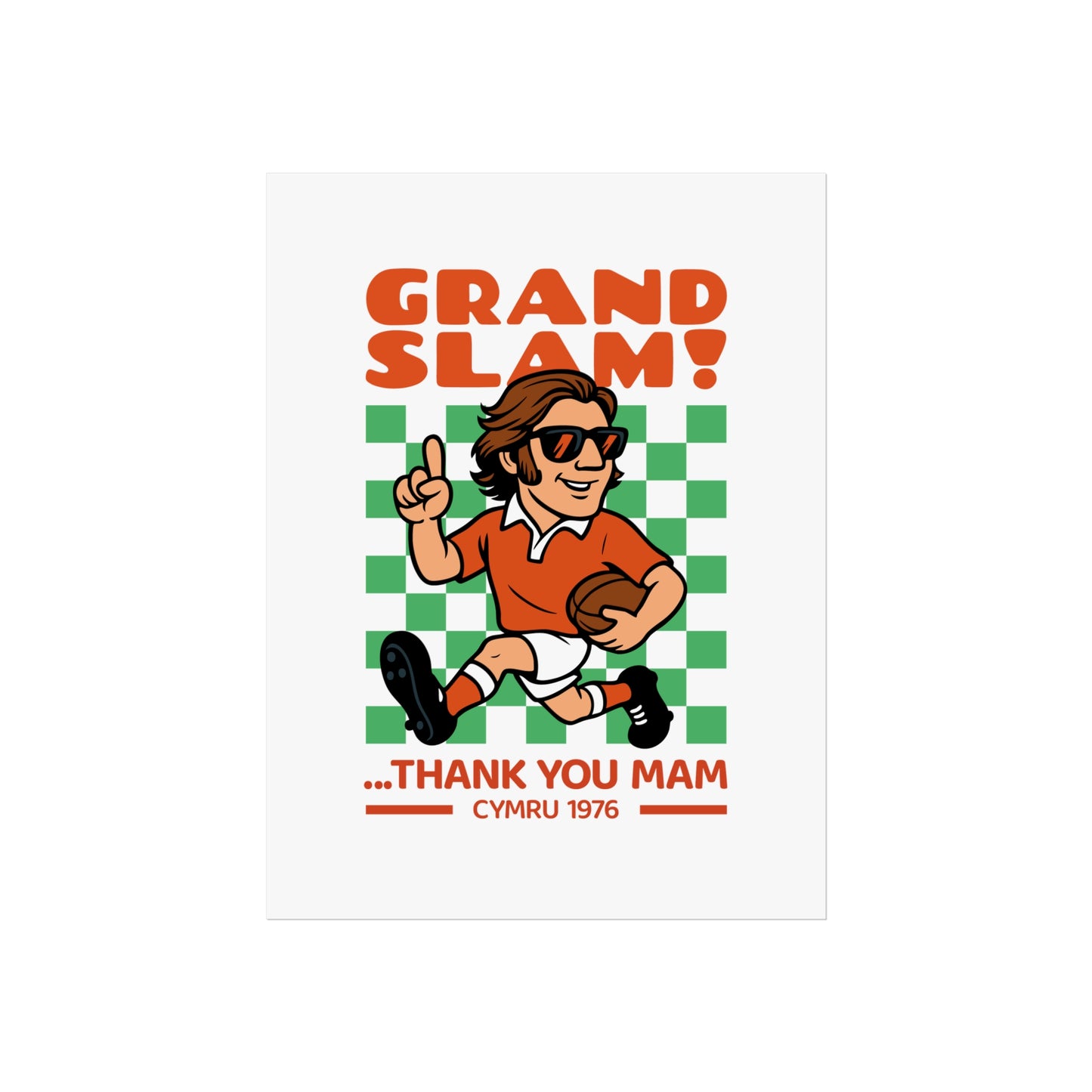 Retro Welsh Rugby 'Grand Slam 1976' Fine Art Poster