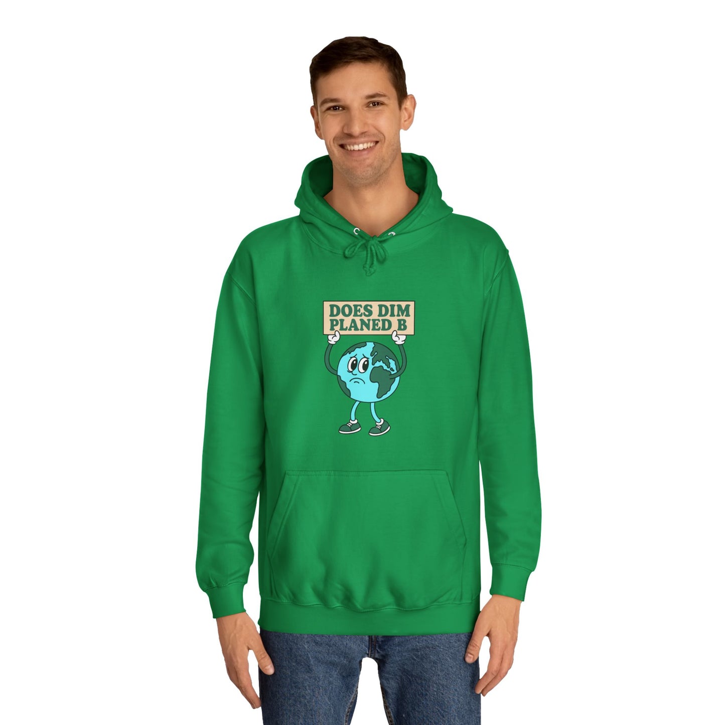 Retro Planet Earth Cartoon Hoodie — "Does Dim Planed B"