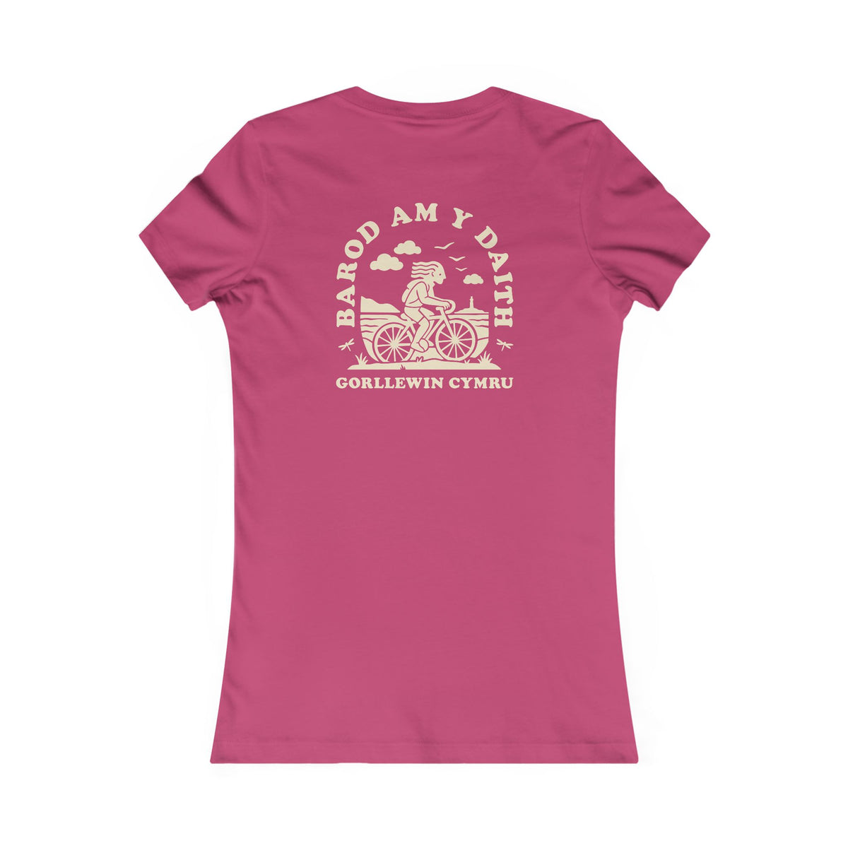 Women's West Wales Cycling  Slim Fit Tee - 'Barod Am Y Daith' (Double Sided)
