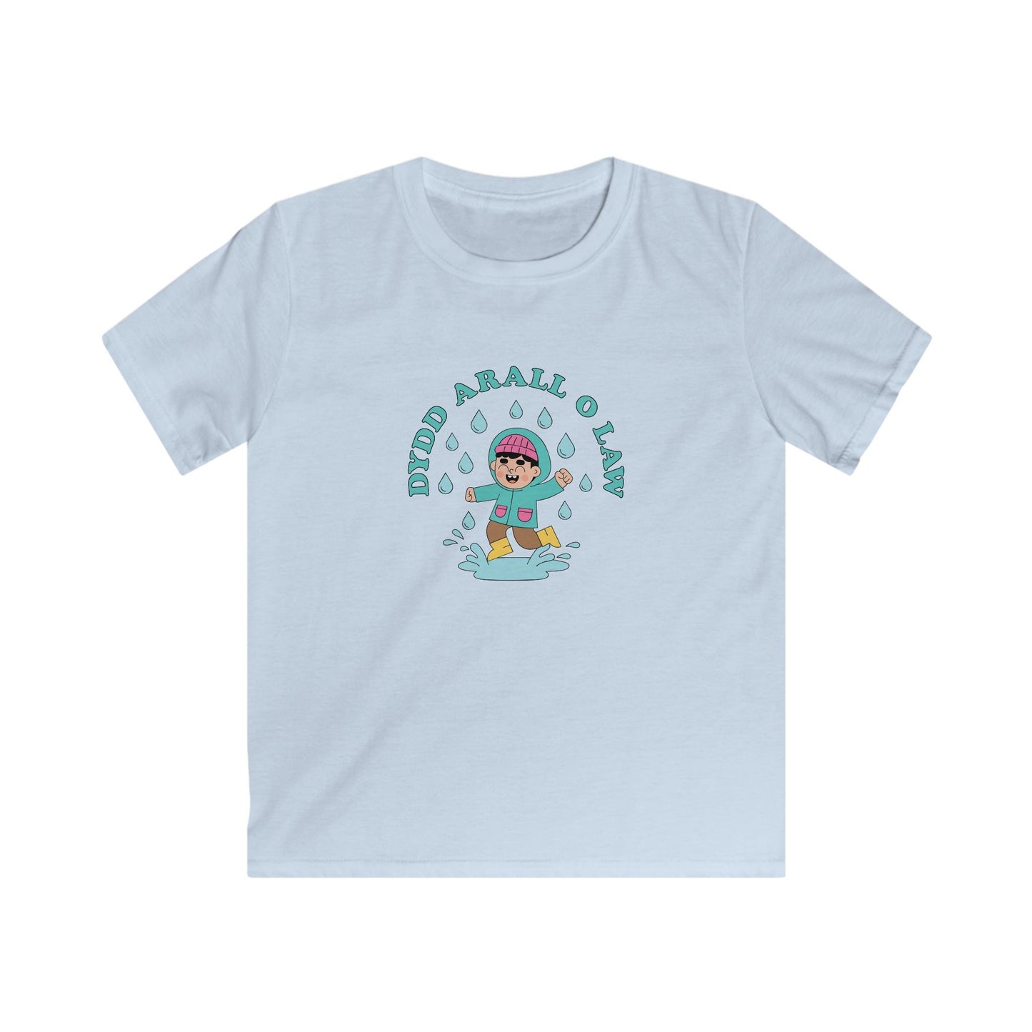 Kids Tee - "Dydd Arall O Law" - Cute Rainy Day Graphic Tee
