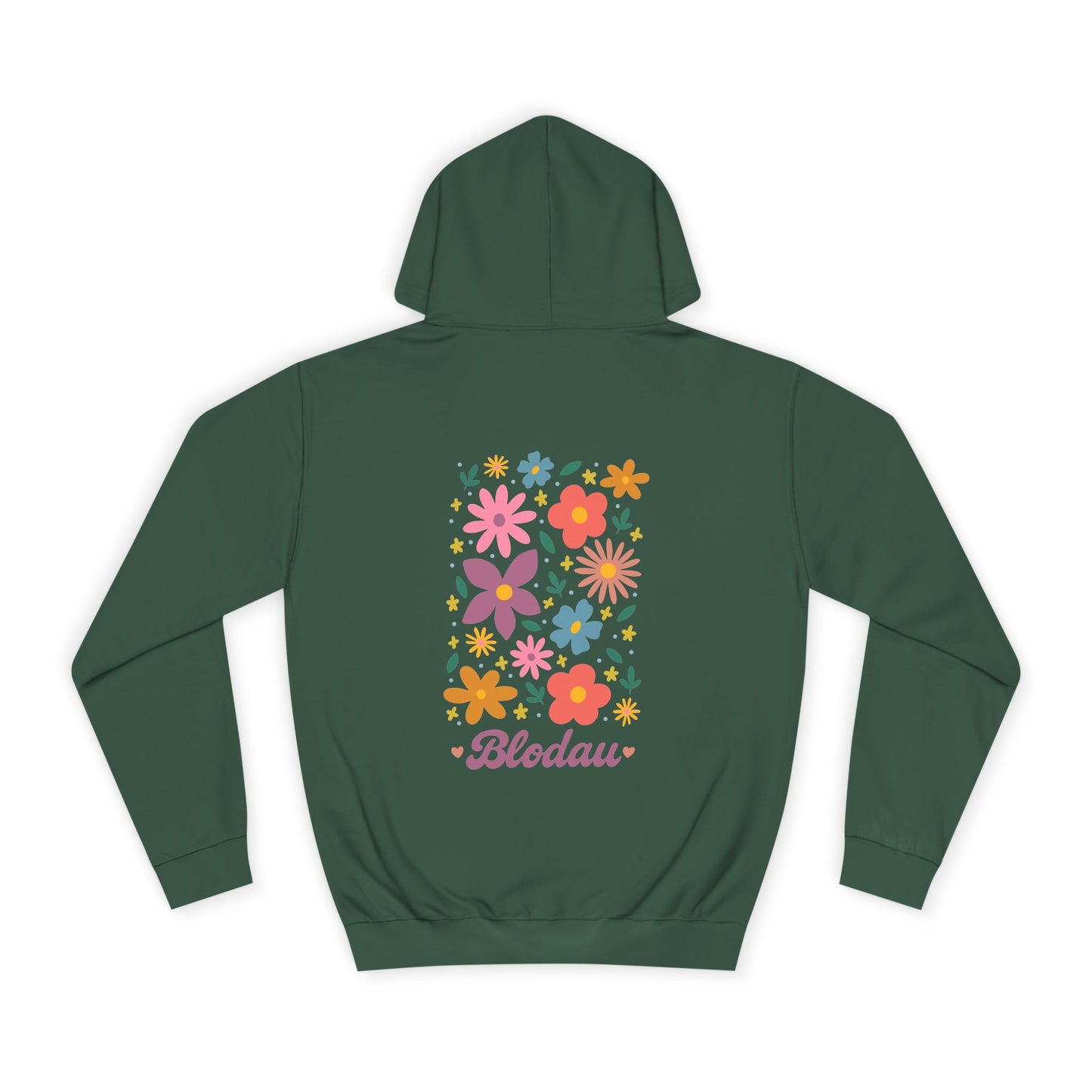 Retro Floral 'Blodau' Unisex Hoodie (Double Sided)