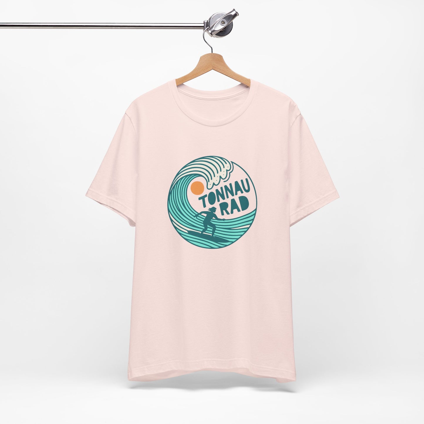 Welsh Surf T-Shirt - 'Tonnau Rad' Retro Wave Surfing Tee (Unisex)