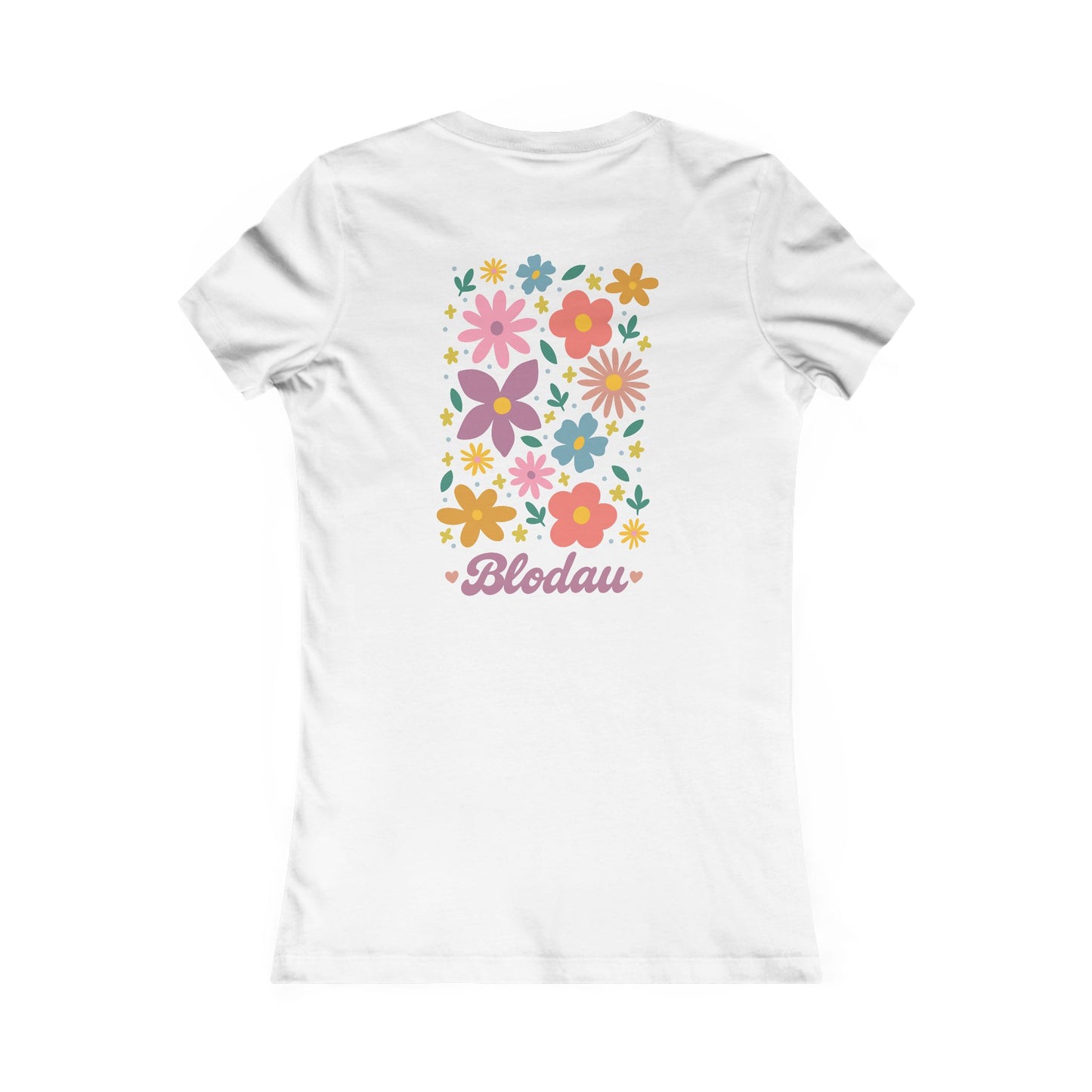 Women's Floral Tee — 'Blodau' Retro Flower Graphic (Double Sided)