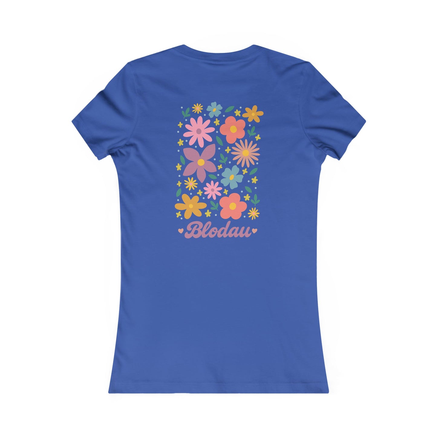 Women's Floral Tee — 'Blodau' Retro Flower Graphic (Double Sided)