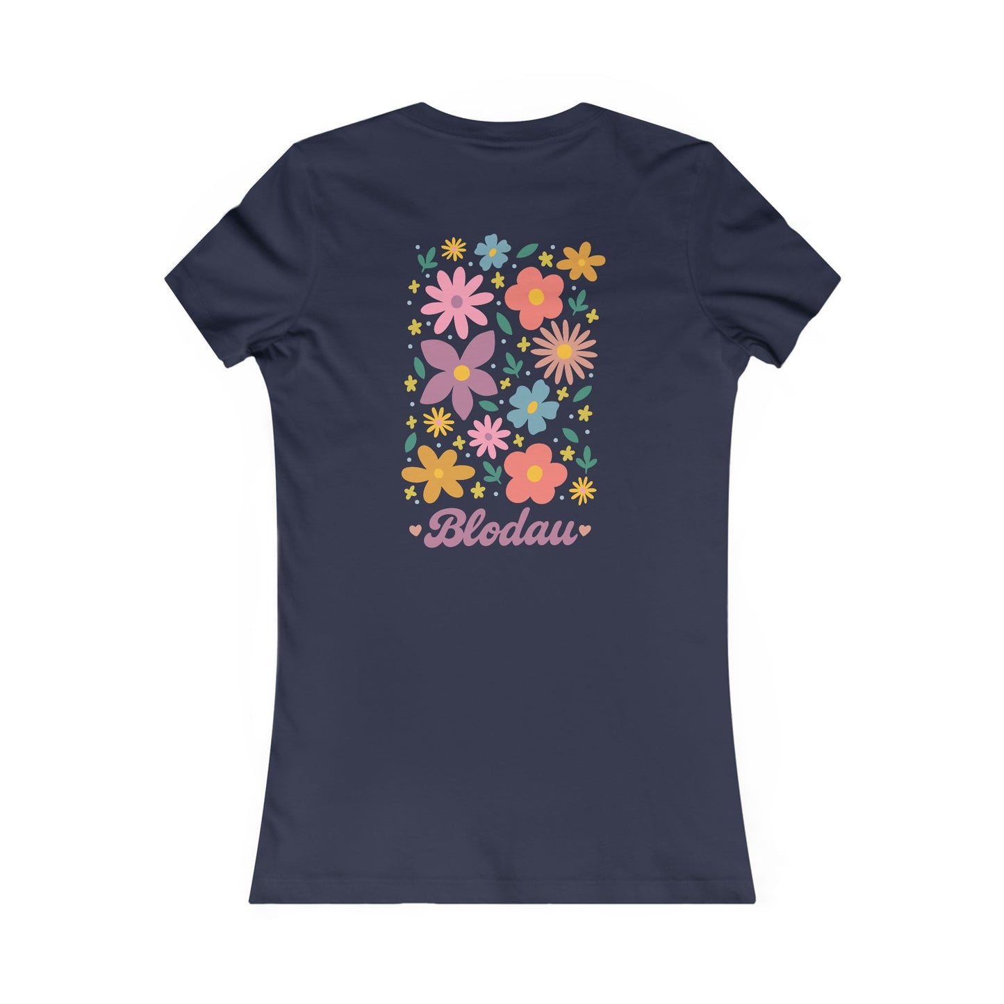 Women's Floral Tee — 'Blodau' Retro Flower Graphic (Double Sided)