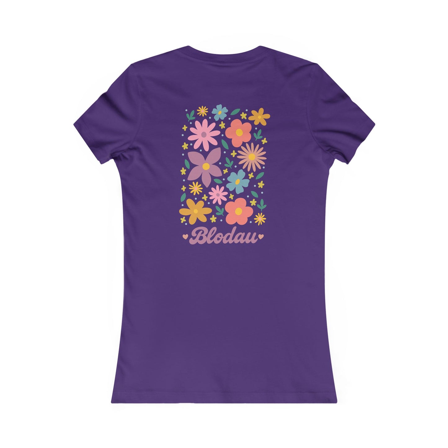Women's Floral Tee — 'Blodau' Retro Flower Graphic (Double Sided)