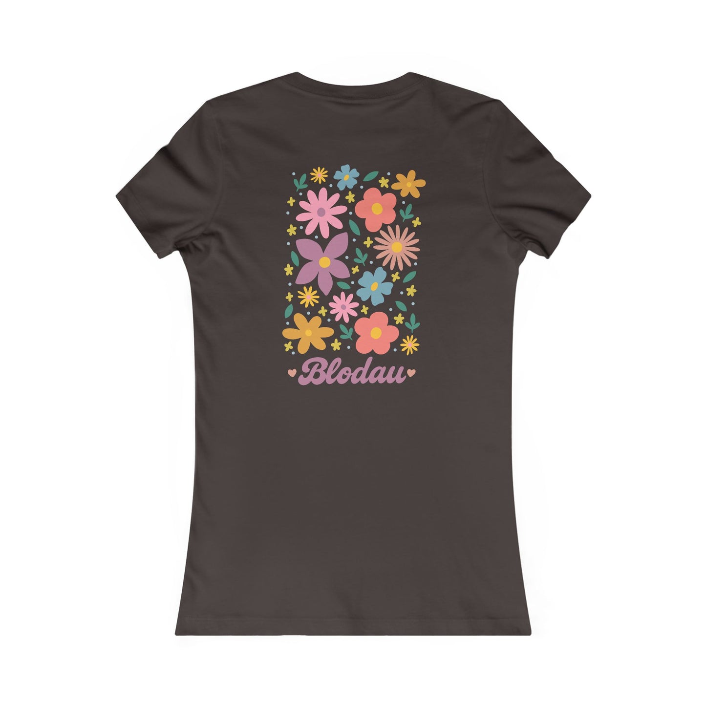 Women's Floral Tee — 'Blodau' Retro Flower Graphic (Double Sided)
