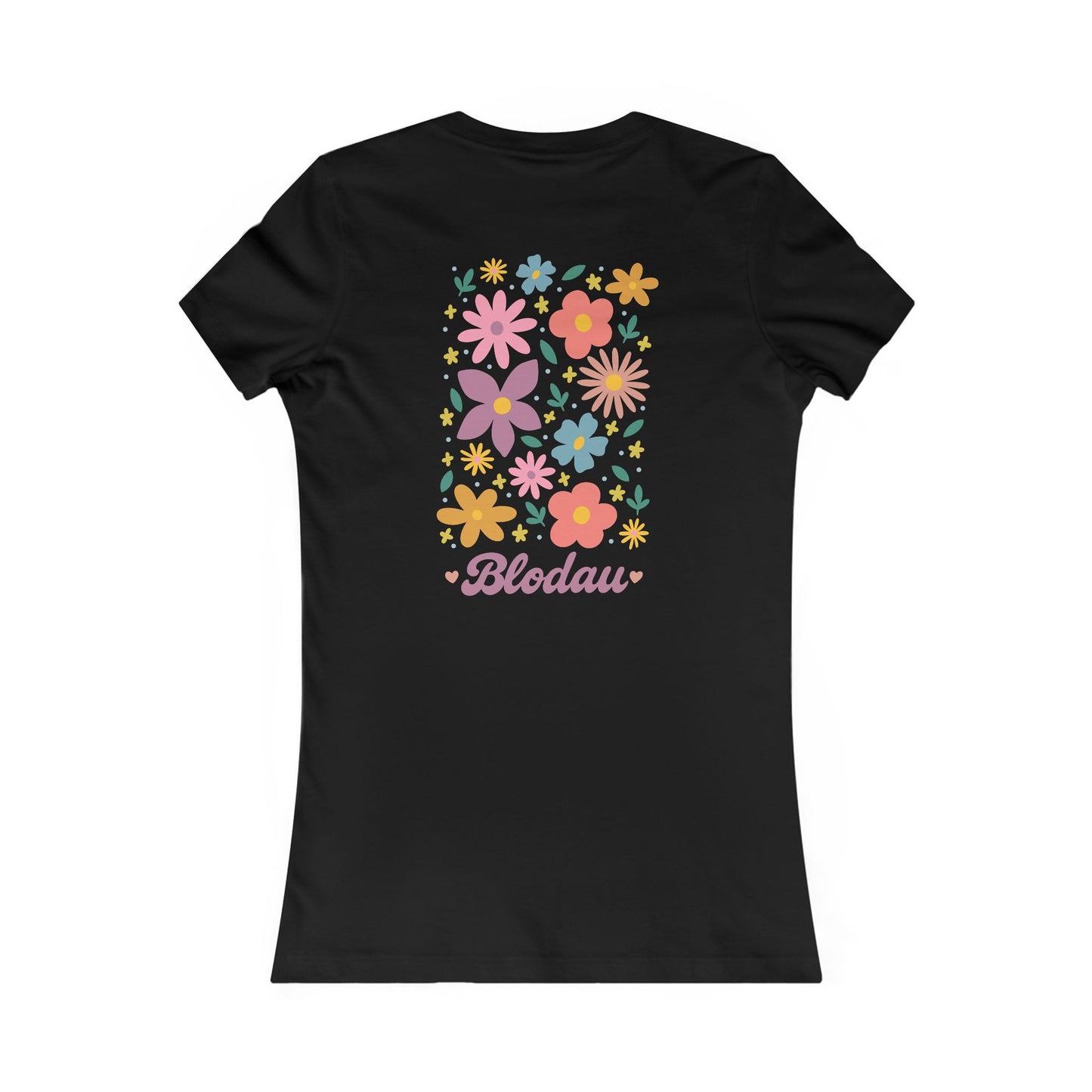 Women's Floral Tee — 'Blodau' Retro Flower Graphic (Double Sided)