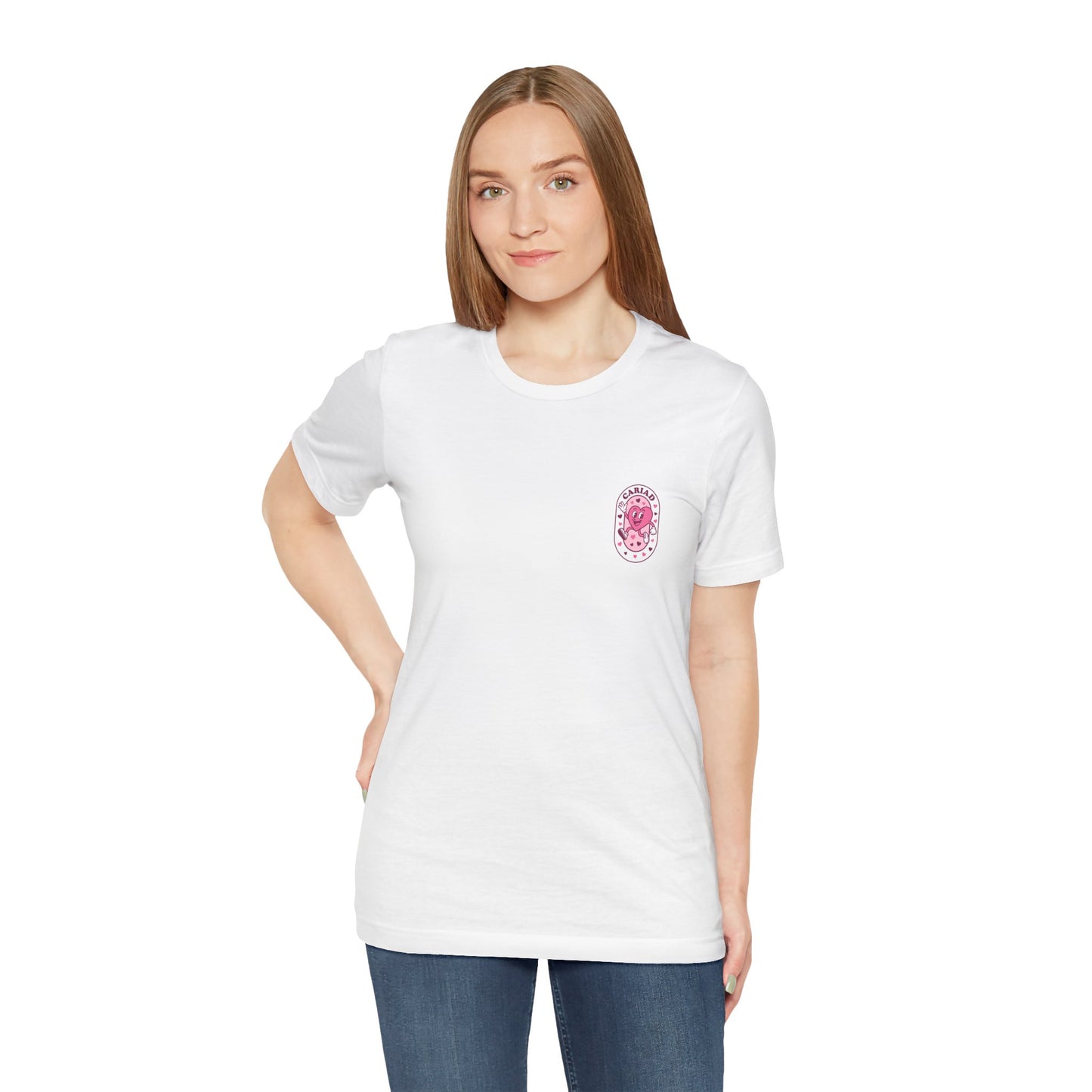 Cariad Graphic T-Shirt (Unisex) - Retro Heart Design