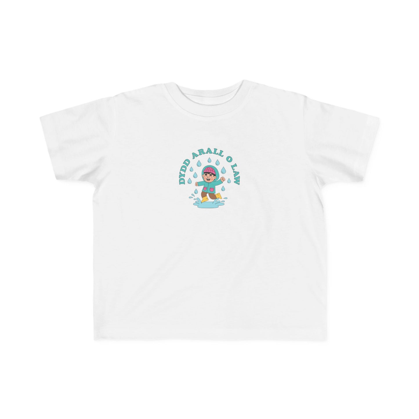 Toddler Rain T-shirt - 'Dydd Arall O Law'