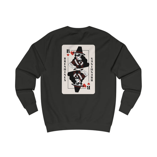 Welsh Queen of Hearts Playing Card Sweatshirt - Brenhines (Double Sided)