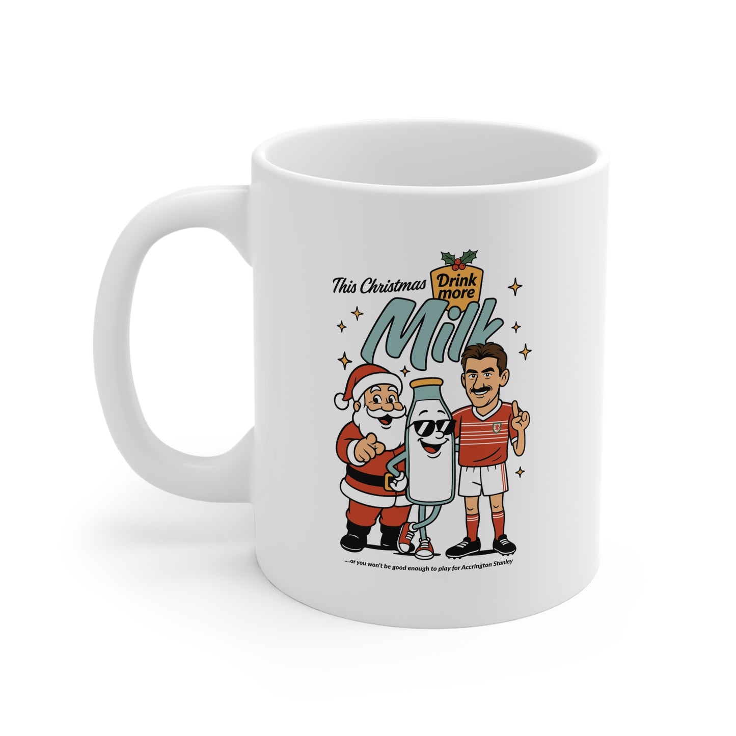 'This Christmas Drink More Milk' — Ian Rush Milk Advert Mug