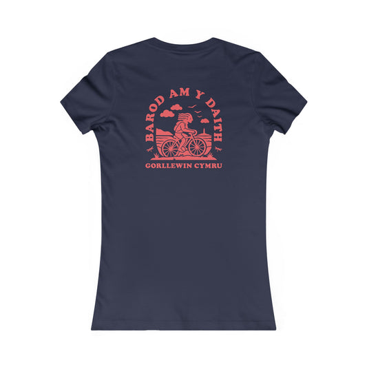 Women's West Wales Cycling Tee - 'Barod Am Y Daith' (Double Sided)