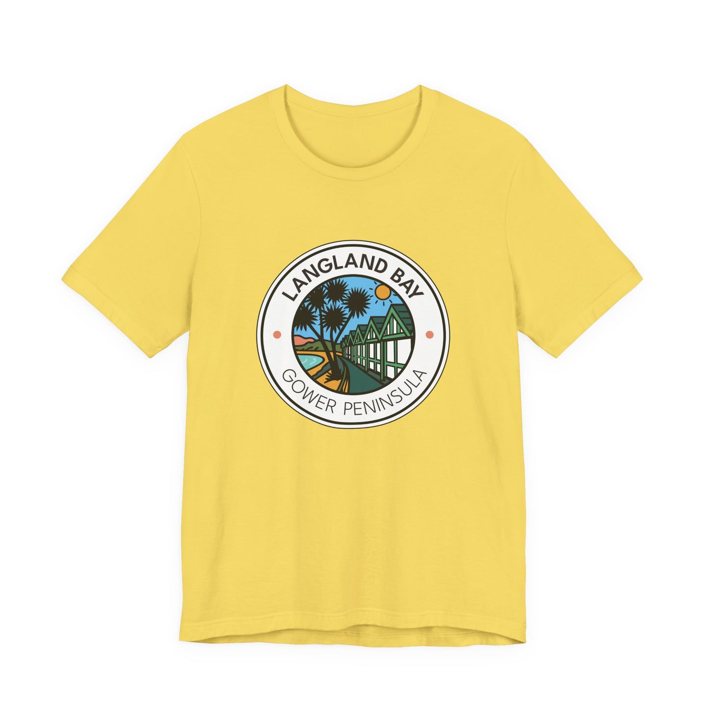 Langland Bay Gower Peninsula Beach T-Shirt (Unisex) - Coastal Surf & Sun Graphic Tee
