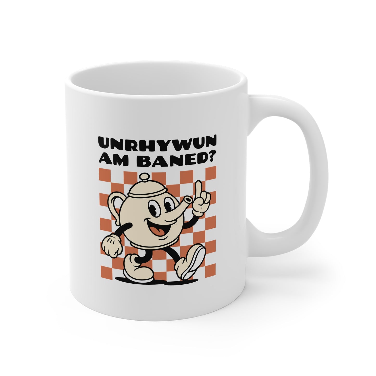 'Unrhywun Am Baned?' Vintage Teapot Mug
