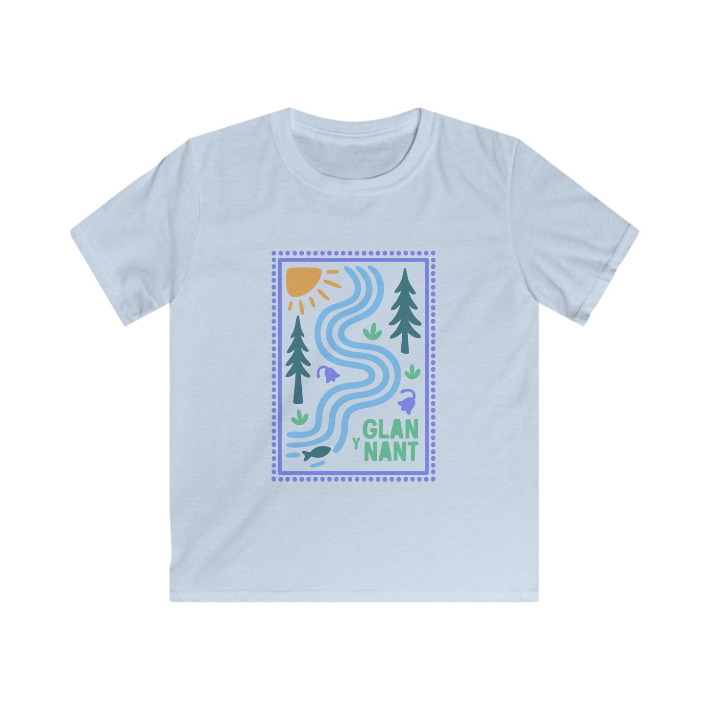 Kids Adventure Tee — "Glan Y Nant" Riverside Nature Graphic