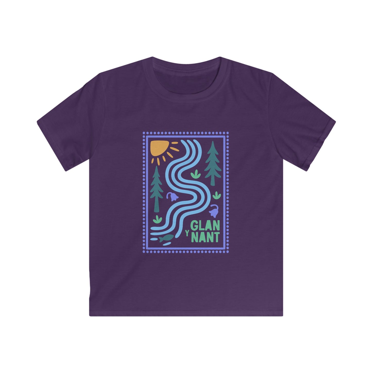 Kids Adventure Tee — "Glan Y Nant" Riverside Nature Graphic